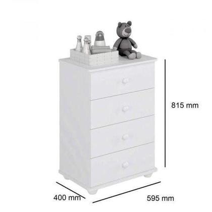 Imagem de Quarto de Bebe Completo Algodão Doce com Guarda Roupa 2 Portas, Cômoda e Berço Espresso Móveis Branco