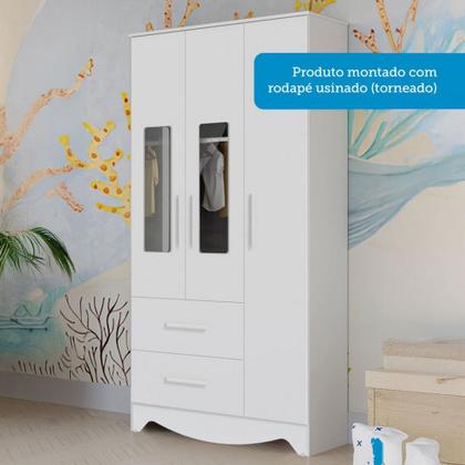 Imagem de Quarto de Bebê Completo Ariel 100% Mdf 4 Portas 5 Gavetas Branco Brilho - Pnr Móveis