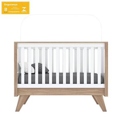 Imagem de Quarto de Bebê Completo Berço 3 em 1 com Guarda Roupa 4 Portas e Cômoda Retrô Theo Espresso Móveis