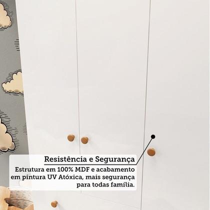 Imagem de Quarto de Bebê Completo Berço 3 em 1, Guarda-roupa 3 Portas e Cômoda 100% MDF Nina Espresso Móveis