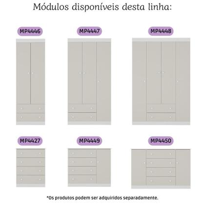 Imagem de Quarto De Bebê Completo Berço Americano 3 Em 1 Colchão Encanto Multimóveis MP4601 Branco-off White