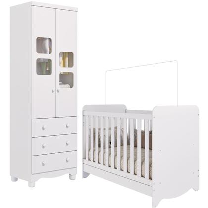 Imagem de Quarto de Bebê Completo Berço Americano Ben 3 Em 1 Guarda Roupa Uli 2 Portas 3 Gavetas MDF