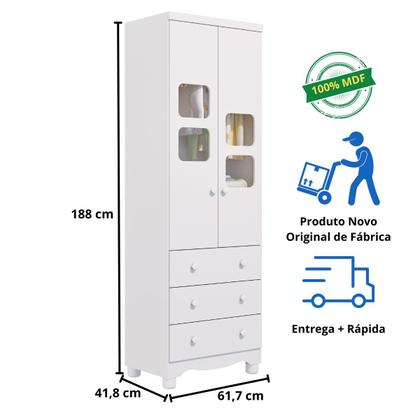 Imagem de Quarto de Bebê Completo Berço Americano Ben 3 Em 1 Guarda Roupa Uli 2 Portas 3 Gavetas MDF