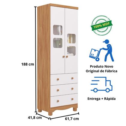 Imagem de Quarto de Bebê Completo Berço Americano Ben 3 Em 1 Guarda Roupa Uli 2 Portas 3 Gavetas MDF