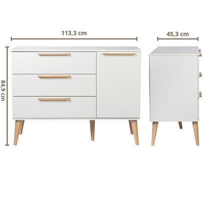 Imagem de Quarto de bebê Completo Berço Americano e Cômoda em MDF Linha Retrô Quater