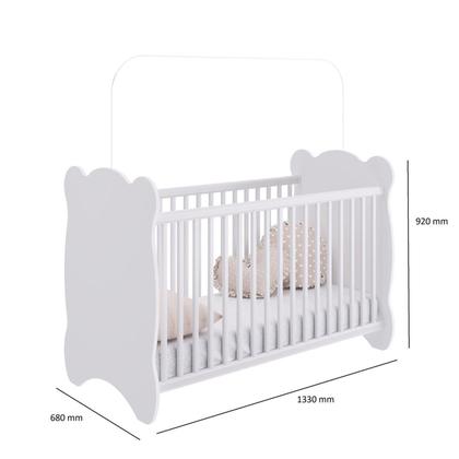 Imagem de Quarto de Bebê Completo Berço com Guarda Roupa 3 Portas 2 Gavetas 2 Nichos Algodão Doce Móveis Percasa Branco/Rosa