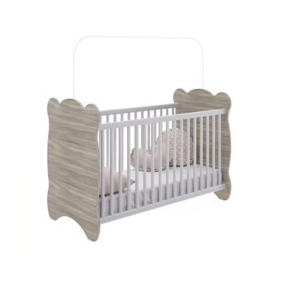 Imagem de Quarto de Bebê Completo Berço com Guarda Roupa 3 Portas 2 Gavetas 2 Nichos Algodão Doce Móveis Percasa Fresno/Branco