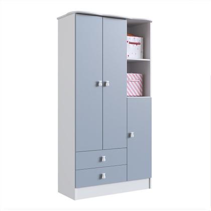 Imagem de Quarto De Bebê Completo Berço Com Guarda Roupa 3 Portas 2 Gavetas 2 Nichos Algodao Doce