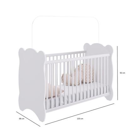 Imagem de Quarto de Bebê Completo Berço com Roupeiro 2 Portas 2 Gavetas Estrela Móveis Percasa Branco