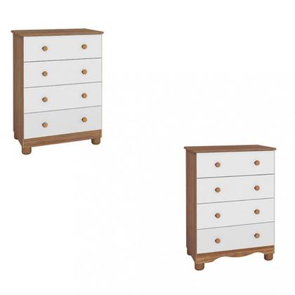 Imagem de Quarto de Bebê Completo Berço Cômoda 4 Gavetas E Guarda-Roupa 2 Portas New Junior Móveis Peroba