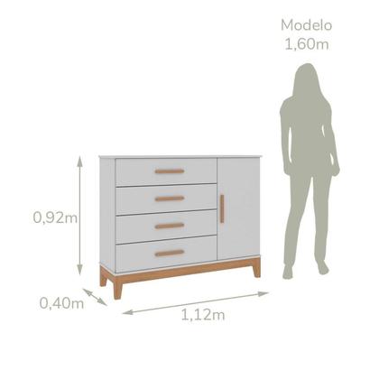 Imagem de Quarto de Bebe Completo Berço Eloa 3 em 1 e Comoda Hellen Fraldário e Guarda-Roupa 3 Portas Hellen Branco/Bétula
