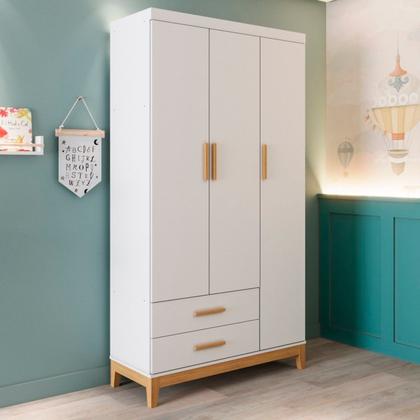 Imagem de Quarto de Bebê Completo Berço Eloa 3 em 1 e Guarda-roupa 3 Portas Hellen