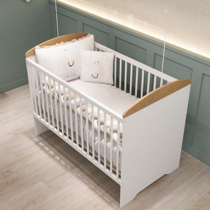 Imagem de Quarto de Bebê Completo Berço Eloa 3 em 1 e Guarda-roupa 3 Portas Hellen