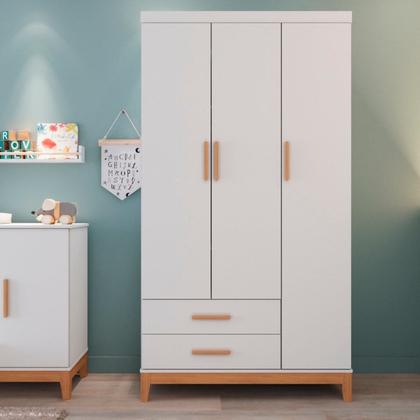 Imagem de Quarto de Bebê Completo Berço Eloa 3 em 1 e Guarda-roupa 3 Portas Hellen
