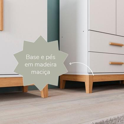 Imagem de Quarto de Bebê Completo Berço Eloa 3 em 1 e Guarda-roupa 3 Portas Hellen