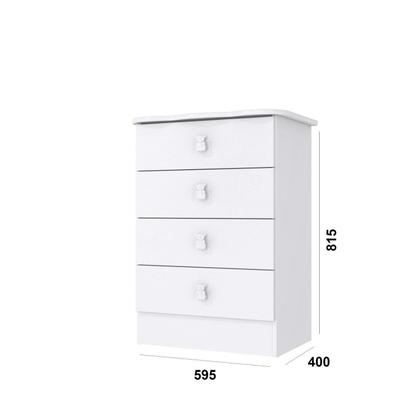 Imagem de Quarto de Bebê Completo com 1 Berço 1 Cômoda 1 Guarda Roupa Arco-Íris Móveis Percasa Branco