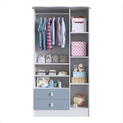 Imagem de Quarto de Bebê Completo com 1 Berço 1 Cômoda 1 Guarda Roupa Arco-Íris