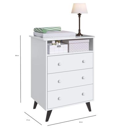 Imagem de Quarto de Bebê Completo com 1 Berço e 1 Comoda Pipoca