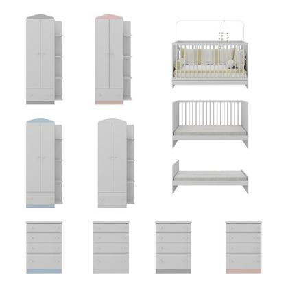 Imagem de Quarto de Bebê Completo com Berço 3 em 1 com Colchão Multimóveis MP4154