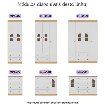 Imagem de Quarto de Bebê Completo com Berço 3 em 1 para Colchão 130x60cm Amora Multimóveis MP4549