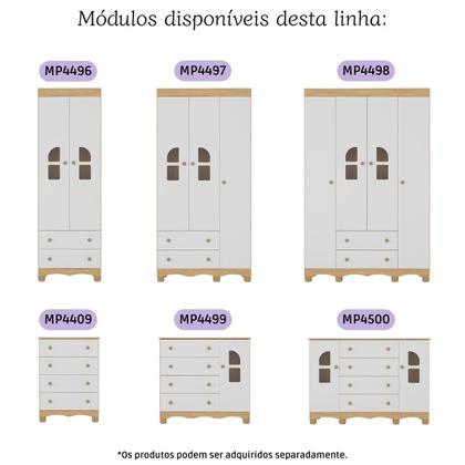 Imagem de Quarto de Bebê Completo com Berço 3 em 1 para Colchão 130x60cm Aurora Multimóveis MP4560
