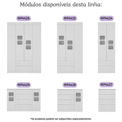 Imagem de Quarto de Bebê Completo com Berço 3 em 1 para Colchão 130x60cm Brisa Multimóveis MP4529