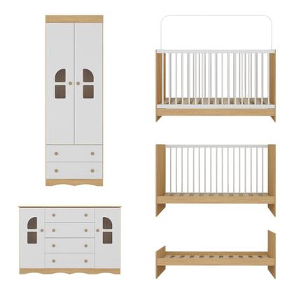 Imagem de Quarto de Bebê Completo com Berço 3 em 1 para Colchão 130x60cm Liz Multimóveis MP4563