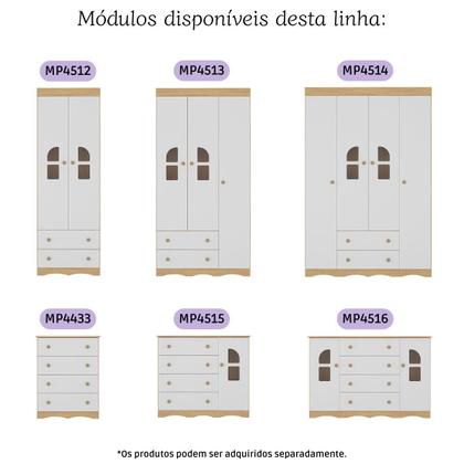 Imagem de Quarto de Bebê Completo com Berço 3 em 1 para Colchão 130x60cm Liz Multimóveis MP4563