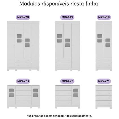 Imagem de Quarto de Bebê Completo com Berço 3 em 1 para Colchão 130x60cm Sol Multimóveis MP4518