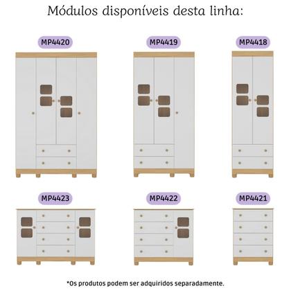Imagem de Quarto de Bebê Completo com Berço 3 em 1 para Colchão 130x60cm Sol Multimóveis MP4518
