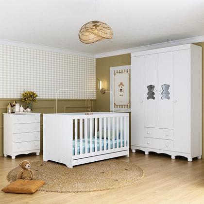 Imagem de Quarto de Bebê Completo com Berço Americano 3 em 1 Colchão Incluso Ternura Multimóveis MP4667