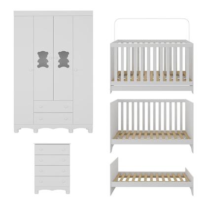 Imagem de Quarto de Bebê Completo com Berço Americano 3 em 1 Colchão Incluso Ternura Multimóveis MP4667