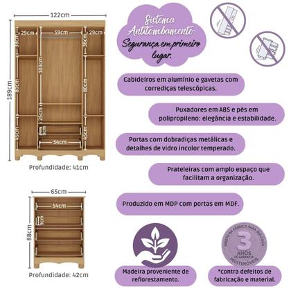 Imagem de Quarto de Bebê Completo com Berço Americano 3 em 1 Colchão Incluso Ternura Multimóveis MP4667