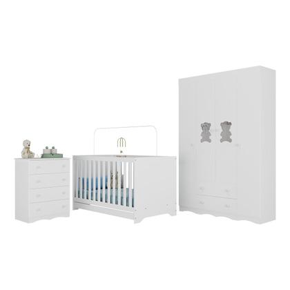 Imagem de Quarto de Bebê Completo com Berço Americano 3 em 1 Doçura Multimóveis MP4650