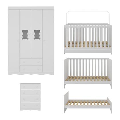 Imagem de Quarto de Bebê Completo com Berço Americano 3 em 1 Doçura Multimóveis MP4650