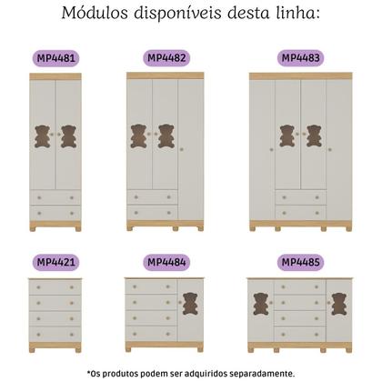 Imagem de Quarto de Bebê Completo com Berço Americano 3 em 1 Fofura Multimóveis MP4649