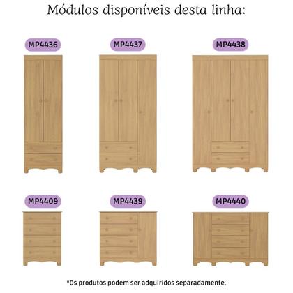 Imagem de Quarto de Bebê Completo com Berço Americano 3 em 1 para Colchão 130x70cm Dengo Multimóveis MP4592