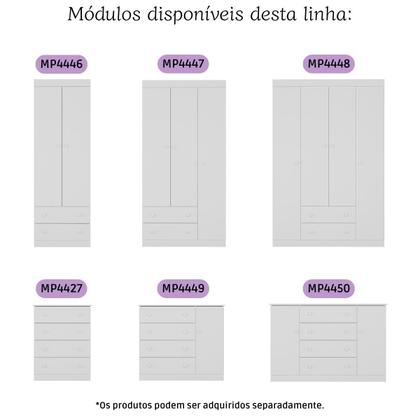 Imagem de Quarto de Bebê Completo com Berço Americano 3 em 1 para Colchão 130x70cm Encanto Multimóveis MP4589