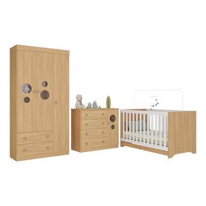 Imagem de Quarto de Bebê Completo com Berço Americano 3 em 1 Pirulito Multimóveis MP4621