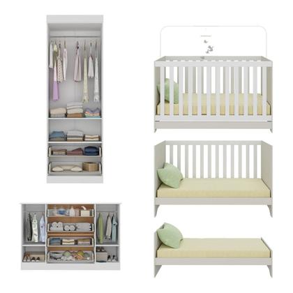 Imagem de Quarto de Bebê Completo com Berço Americano 3 em 1 Pirulito Multimóveis MP4625