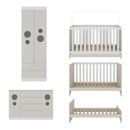 Imagem de Quarto de Bebê Completo com Berço Americano 3 em 1 Pirulito Multimóveis MP4625