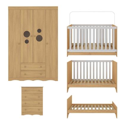 Imagem de Quarto de Bebê Completo com Berço Americano 3 em 1 Sonho Multimóveis MP4619