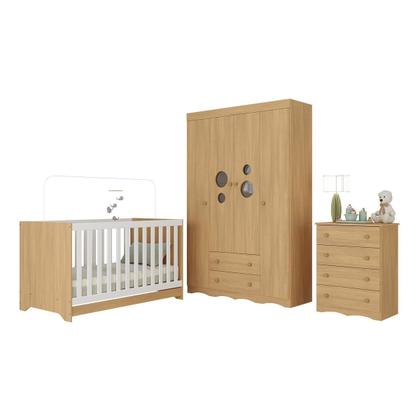 Imagem de Quarto de Bebê Completo com Berço Americano 3 em 1 Sonho Multimóveis MP4619