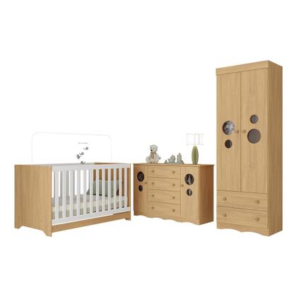 Imagem de Quarto de Bebê Completo com Berço Americano 3 em 1 Sonho Multimóveis MP4627