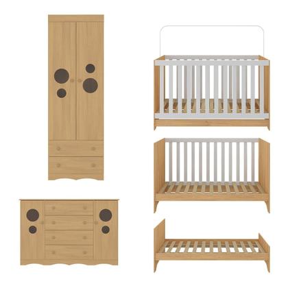Imagem de Quarto de Bebê Completo com Berço Americano 3 em 1 Sonho Multimóveis MP4627