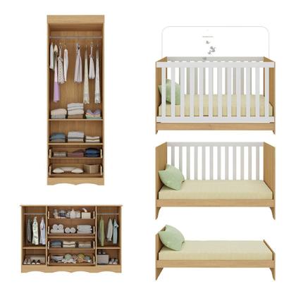 Imagem de Quarto de Bebê Completo com Berço Americano 3 em 1 Sonho Multimóveis MP4627