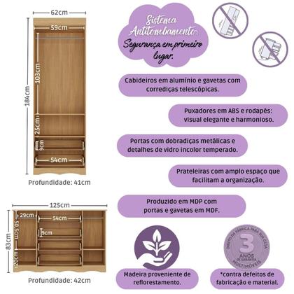 Imagem de Quarto de Bebê Completo com Berço Americano 3 em 1 Sonho Multimóveis MP4627