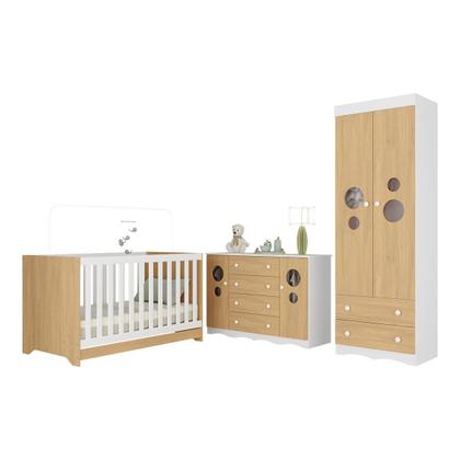Imagem de Quarto de Bebê Completo com Berço Americano 3 em 1 Sonho Multimóveis MP4627