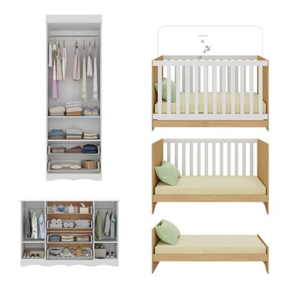 Imagem de Quarto de Bebê Completo com Berço Americano 3 em 1 Sonho Multimóveis MP4627