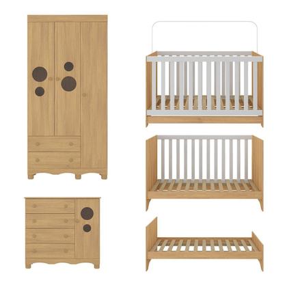 Imagem de Quarto de Bebê Completo com Berço Americano 3 em 1 Suspiro Multimóveis MP4624